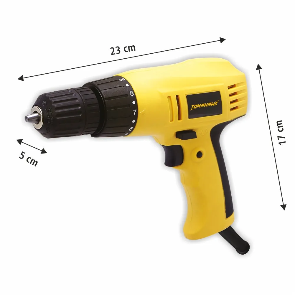 240W 10mm Reversible Screwdriver with Variable Speed & Torque   3 Bits T8646