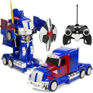 27MHz Transforming Semi-Truck Robot RC Toy w/ Dance Modes, Music