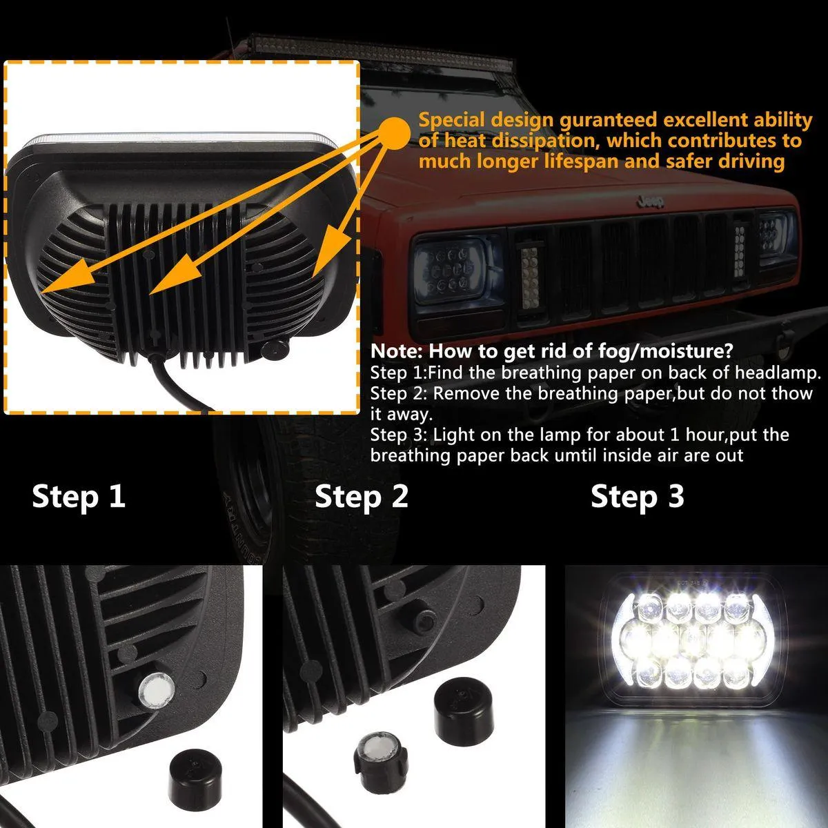 2Pcs 5x7 Led Headlights 7x6 Led Sealed Beam Headlights with Angel Eyes DRL High Low Beam C4 Corvette H6054 6054 Led Headlight Compatible with Jeep Wrangler YJ Cherokee XJ H5054 H6054LL 6052 6053