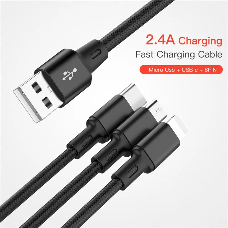 3 in 1 USB Cable For iPhone and Android