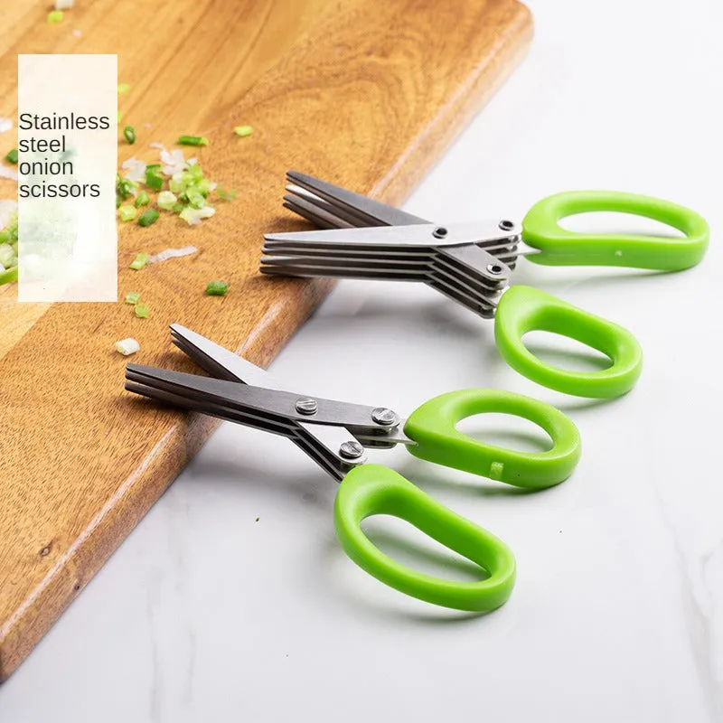 5Layer Steel Kitchen Shears Essential for Chopping and Cooking