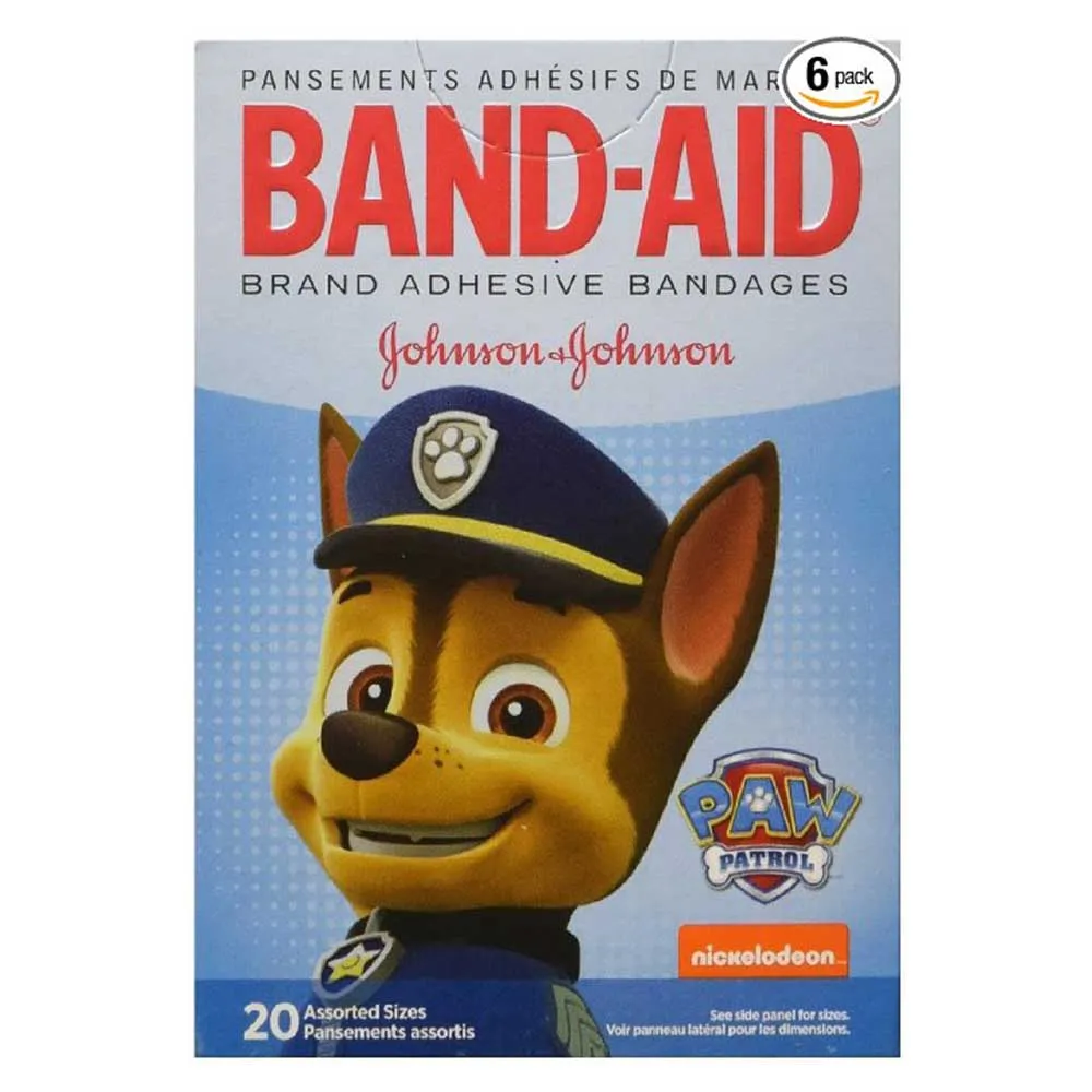 Adhesive Strip Band-Aid 10381371165893 5/8 X 2-1/4 Inch / 3/4 X 3 Inch Plastic Assorted Sizes Kid Design (Paw Patrol) Sterile. Box of 20