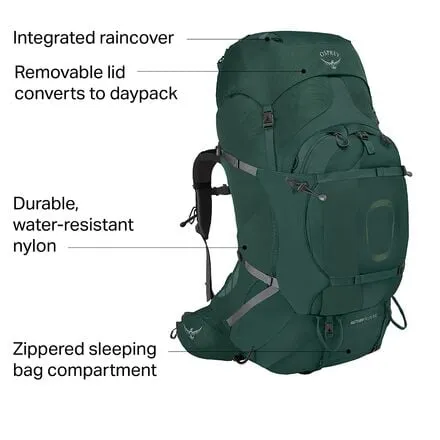 Aether Plus Backpack 100L Osprey Packs, Axo Green