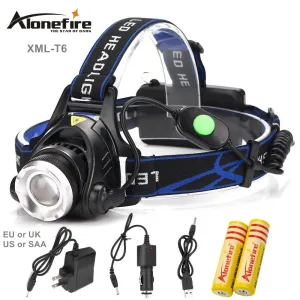 AloneFire HP88 3Modes CREE XML T6 2000LM LED Headlamp Rechargeable Headlight Head Lamp Spotlight For Fishing Charger 18650