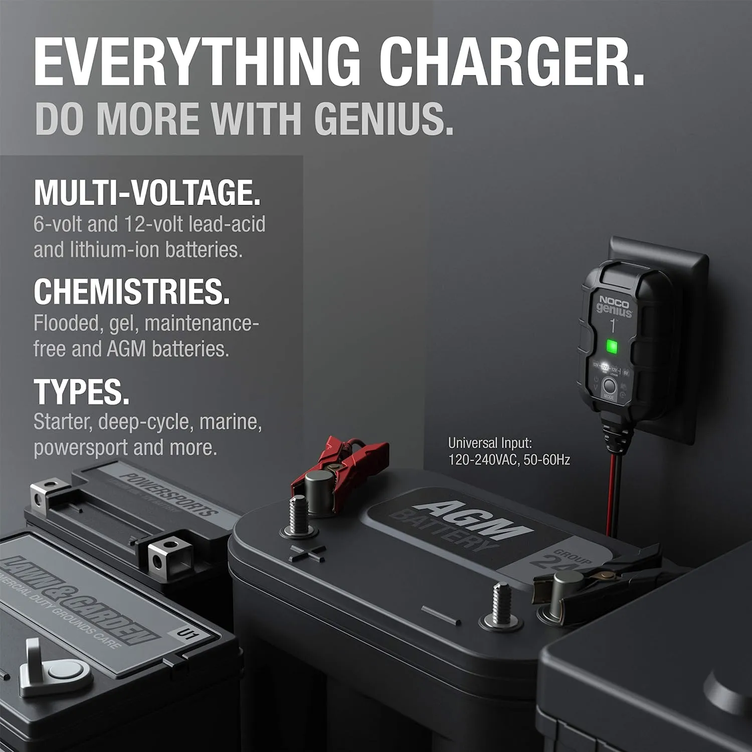 Automatic Smart Charger, 6V and 12V Highest-Performing, Energy-Efficient, and Compact Portable Universal Battery Charger