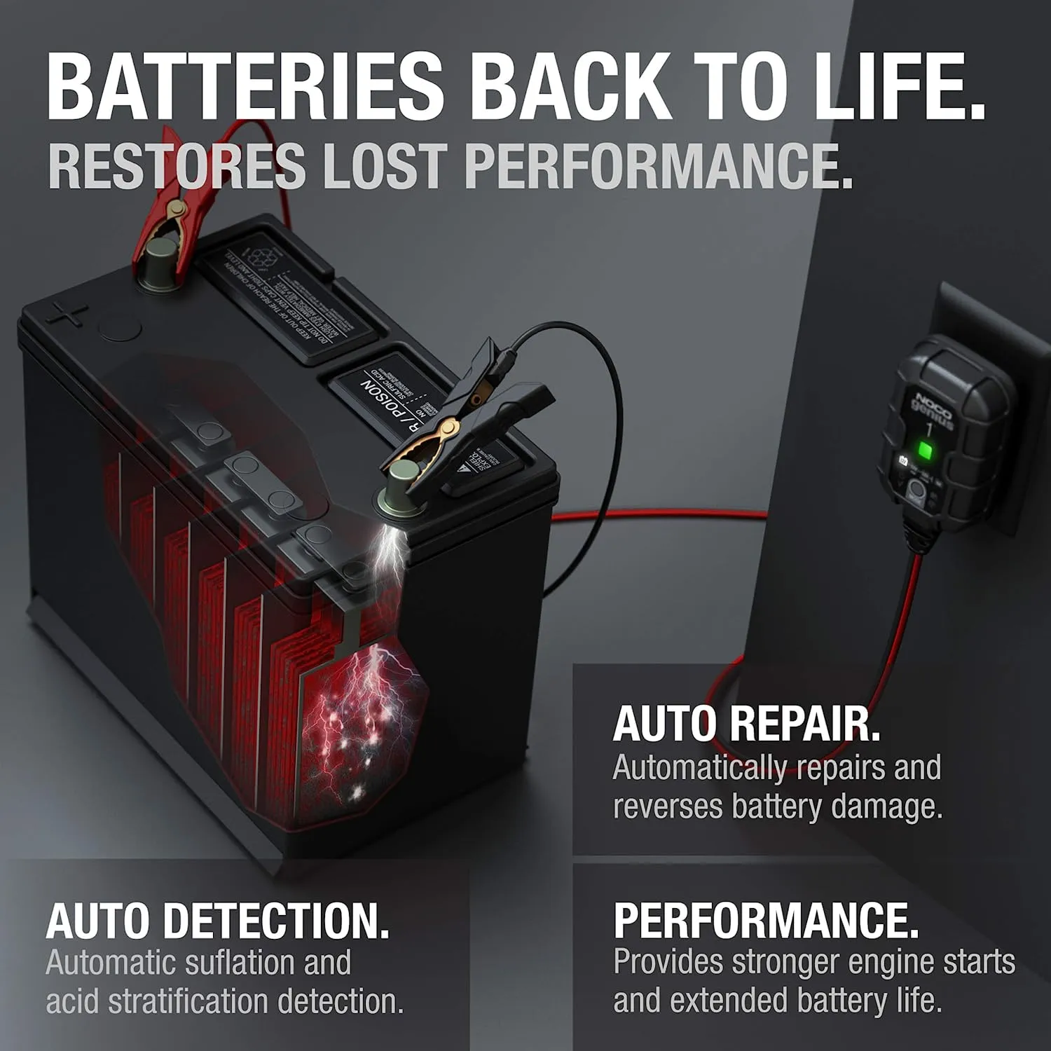 Automatic Smart Charger, 6V and 12V Highest-Performing, Energy-Efficient, and Compact Portable Universal Battery Charger