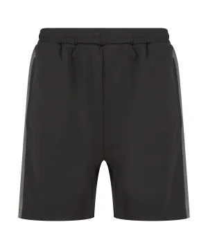 Black/Gunmetal - Knitted shorts with zip pockets