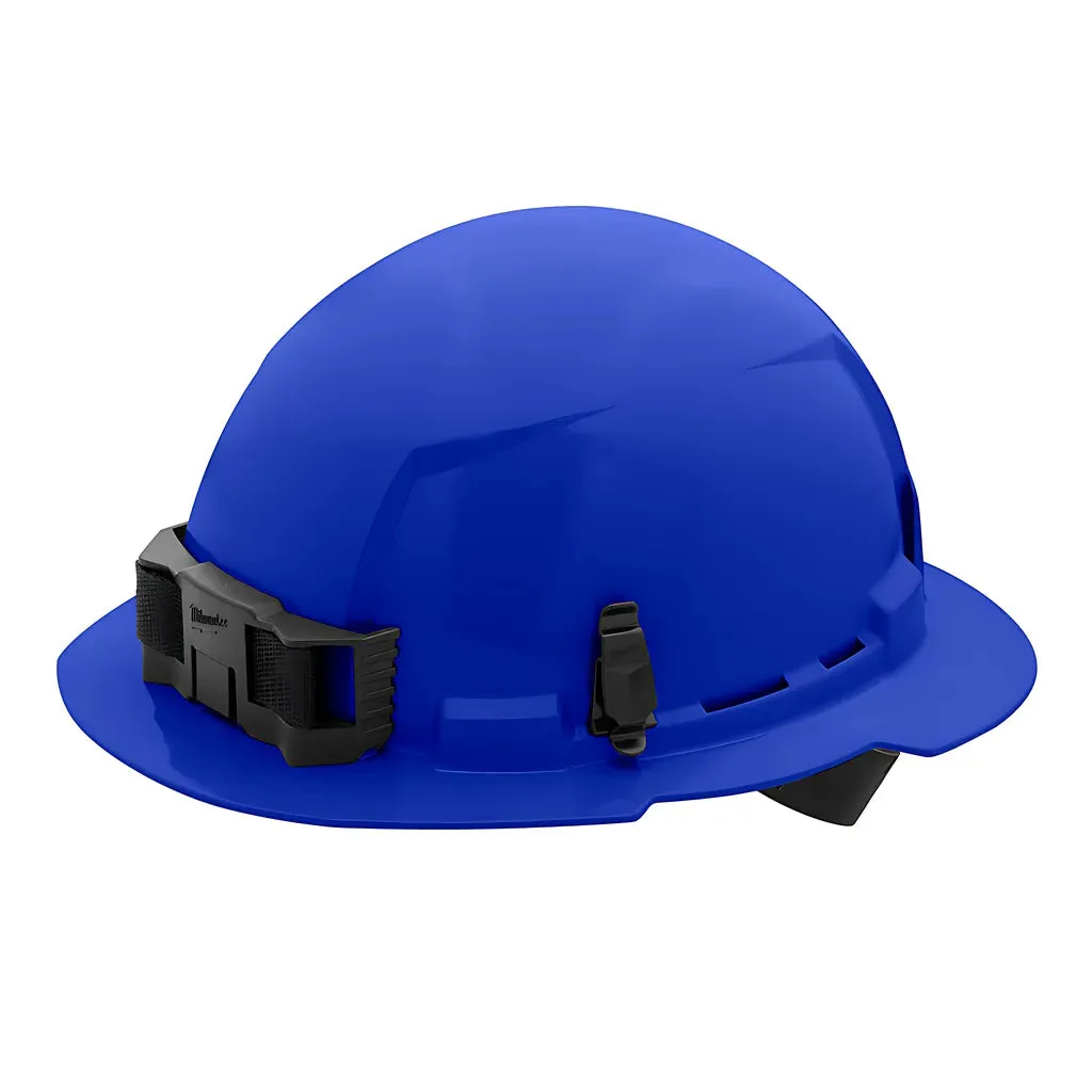 Blue Full Brim Hard Hat w/4pt Ratcheting Suspension - Type 1, Class E