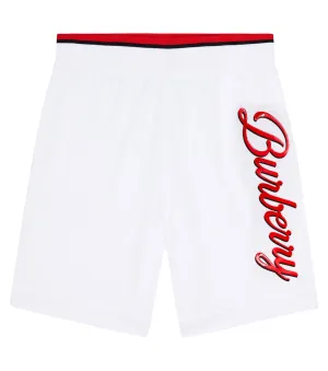 Burberry Logo Track Shorts, White