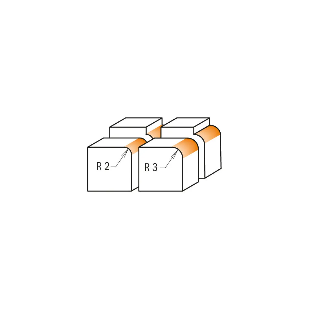 CMT Orange Tools 661.021.41 ROUNDOVER BITS WITH INSERT KNIVES D=57/64”x49/64” (R=5/64”)  S=1/4”