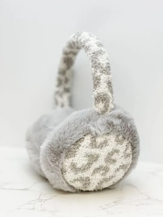 Cozy Leopard Earmuff  - Gray