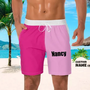 Custom Men's Beach Shorts Custom Name Swim Trunk-Contrast Color