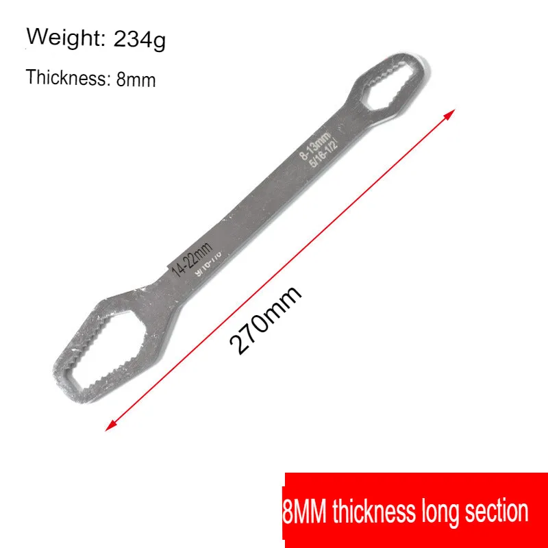 Double-headed torx wrench 8-22 multi-functional anti-slip self-tightening adjustable glasses wrench household auto repair hand tools