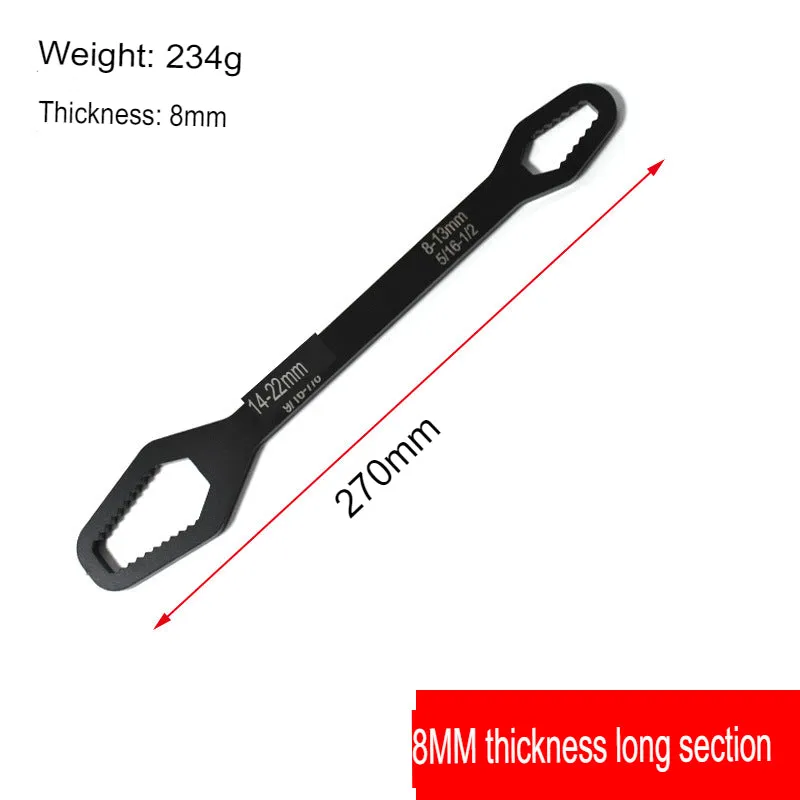 Double-headed torx wrench 8-22 multi-functional anti-slip self-tightening adjustable glasses wrench household auto repair hand tools