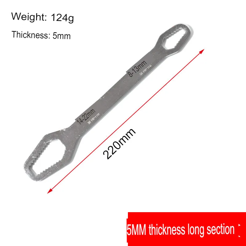 Double-headed torx wrench 8-22 multi-functional anti-slip self-tightening adjustable glasses wrench household auto repair hand tools