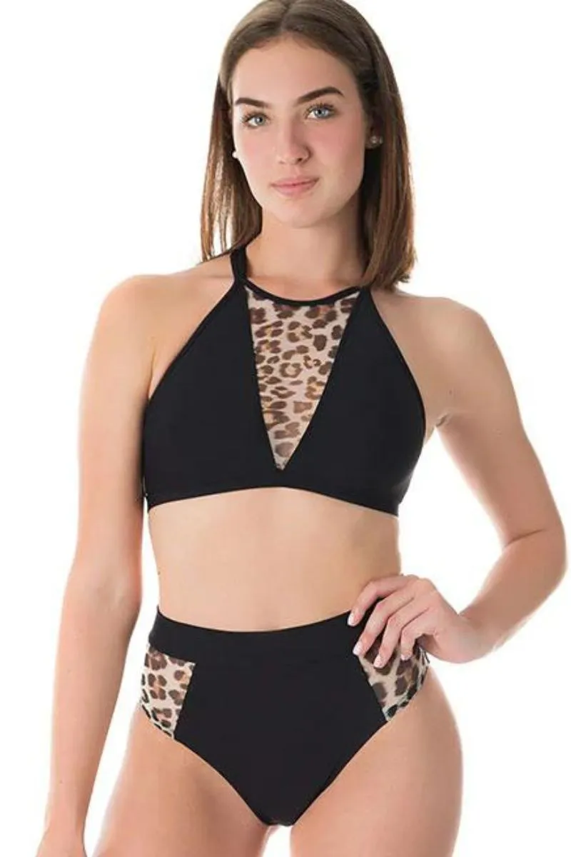 Dragonfly Victoria Sports Bra - Leopard Mesh