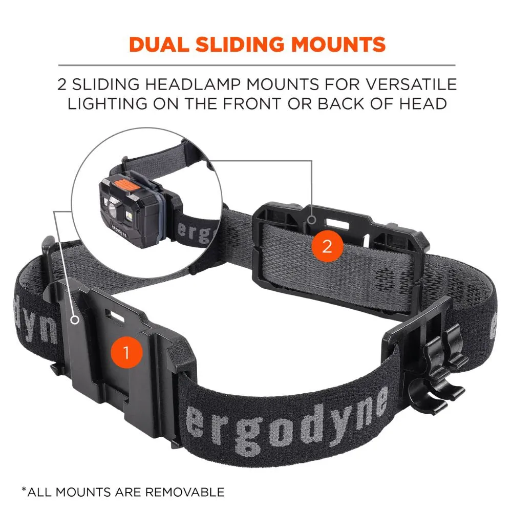 Ergodyne 60292 #8980 Black Headband Light Mount with Fabric Strap