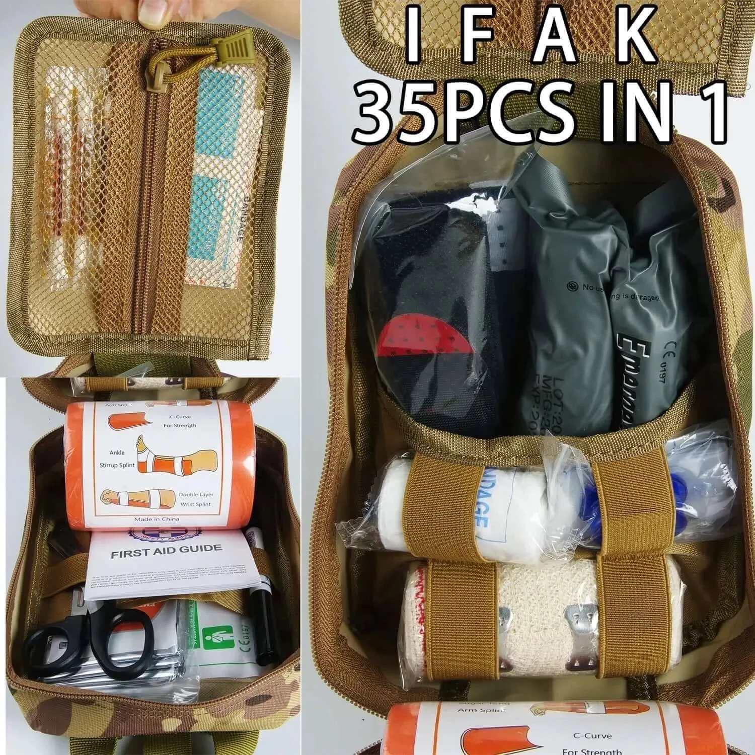 First Aid Survival Kit Tactical IFAK Pouch Supplied full set Molle