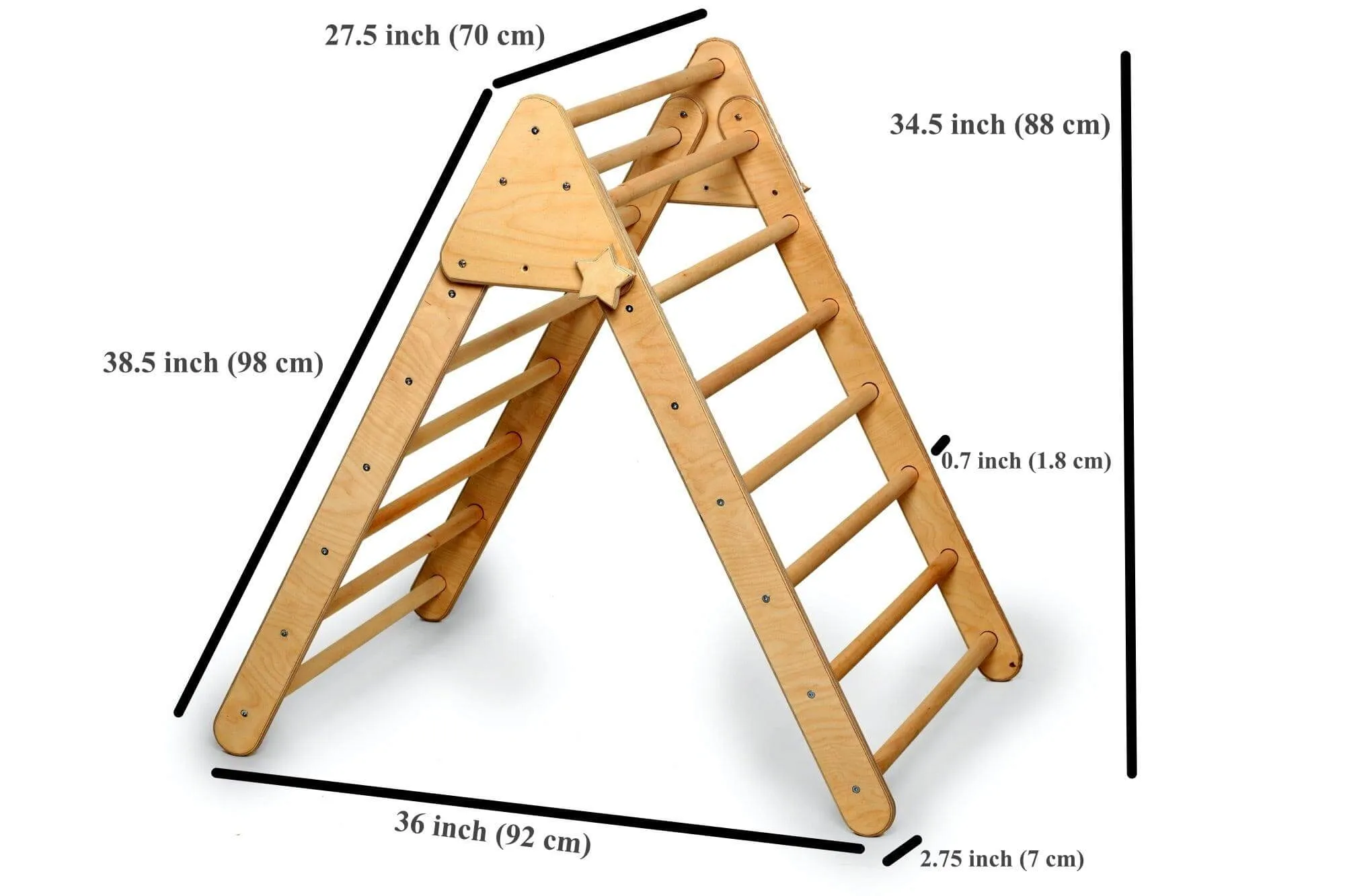 Foldable Climbing Triangle with 2 Ramps | Pikler Triangle for Kids