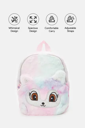 Girls Assorted Character Faux Fur Backpack