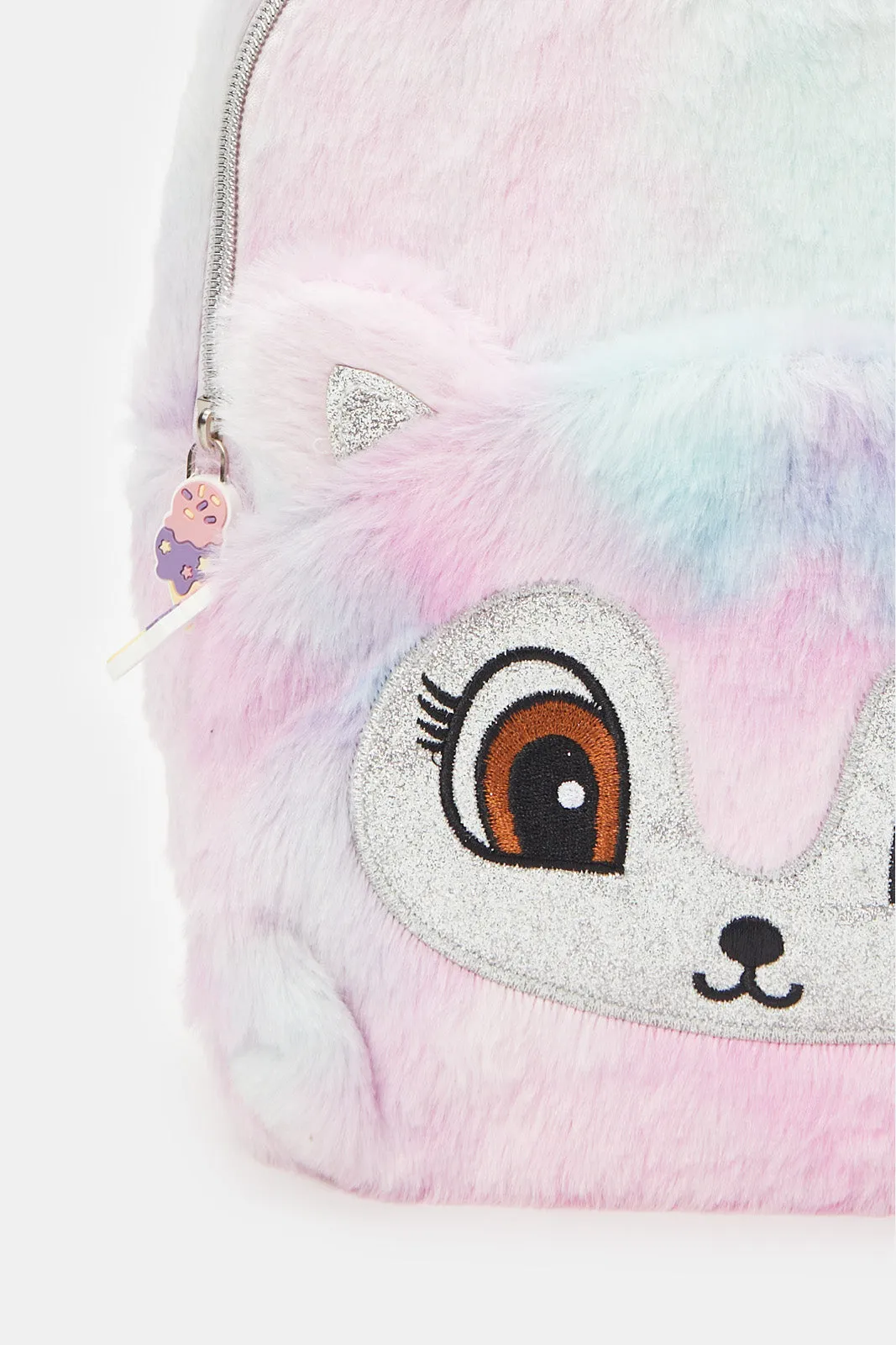 Girls Assorted Character Faux Fur Backpack