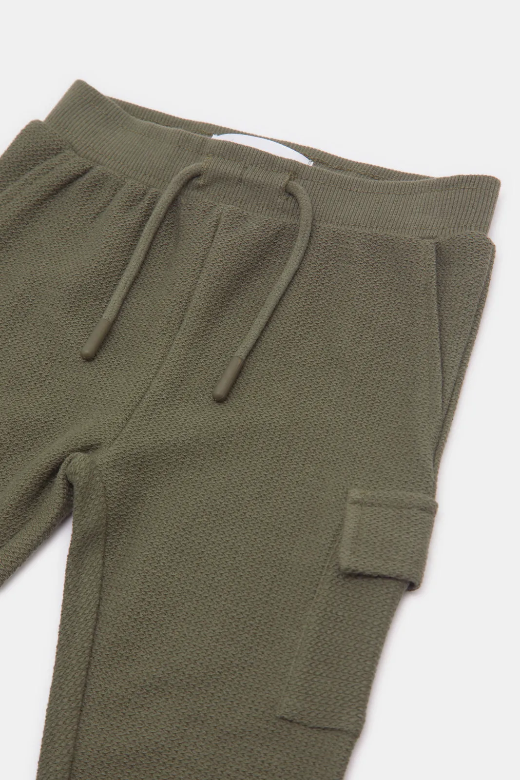 Infant Boys Olive Jacquard Active Pants