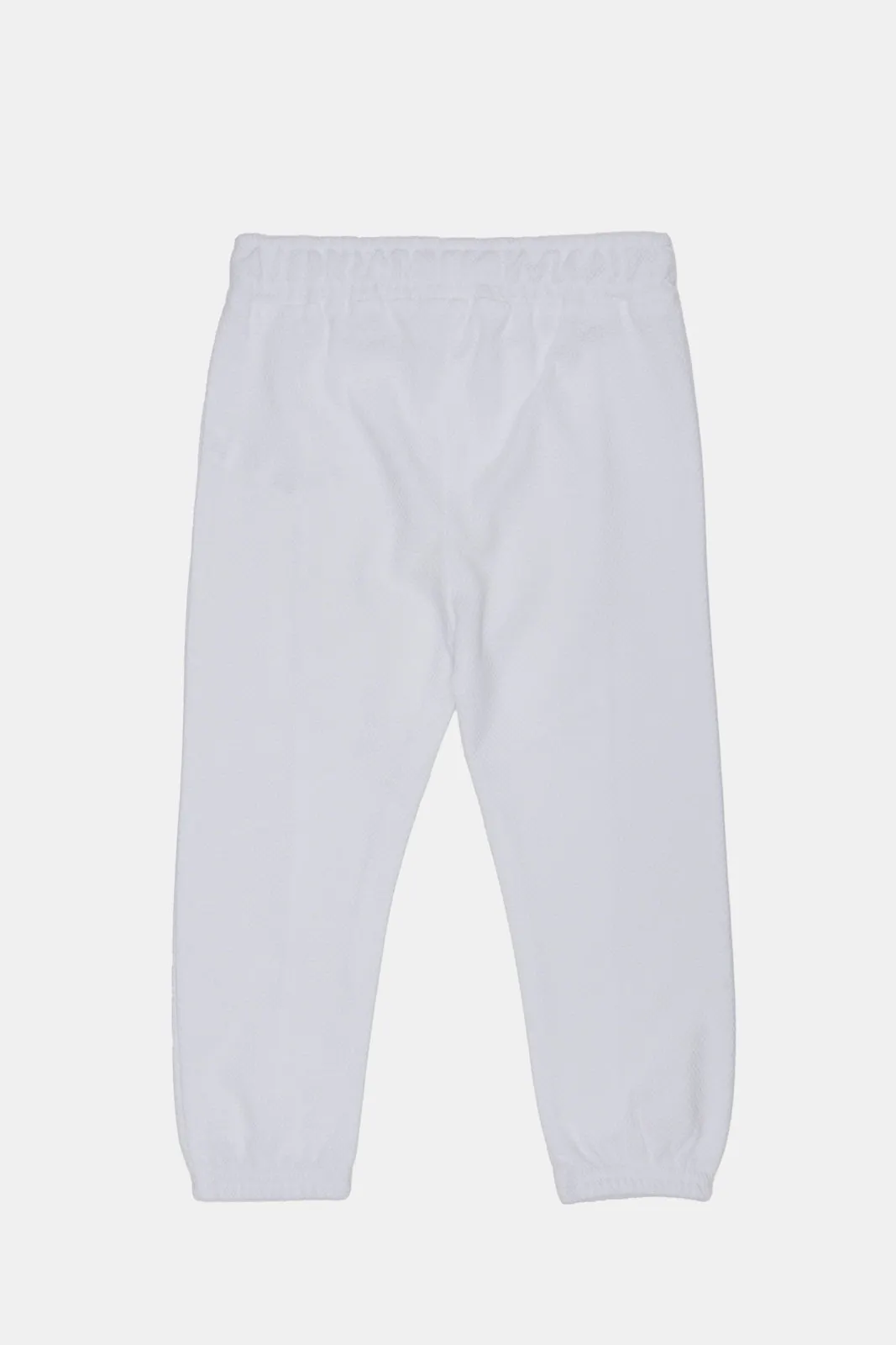 Infant Boys White Jacquard Active Pants