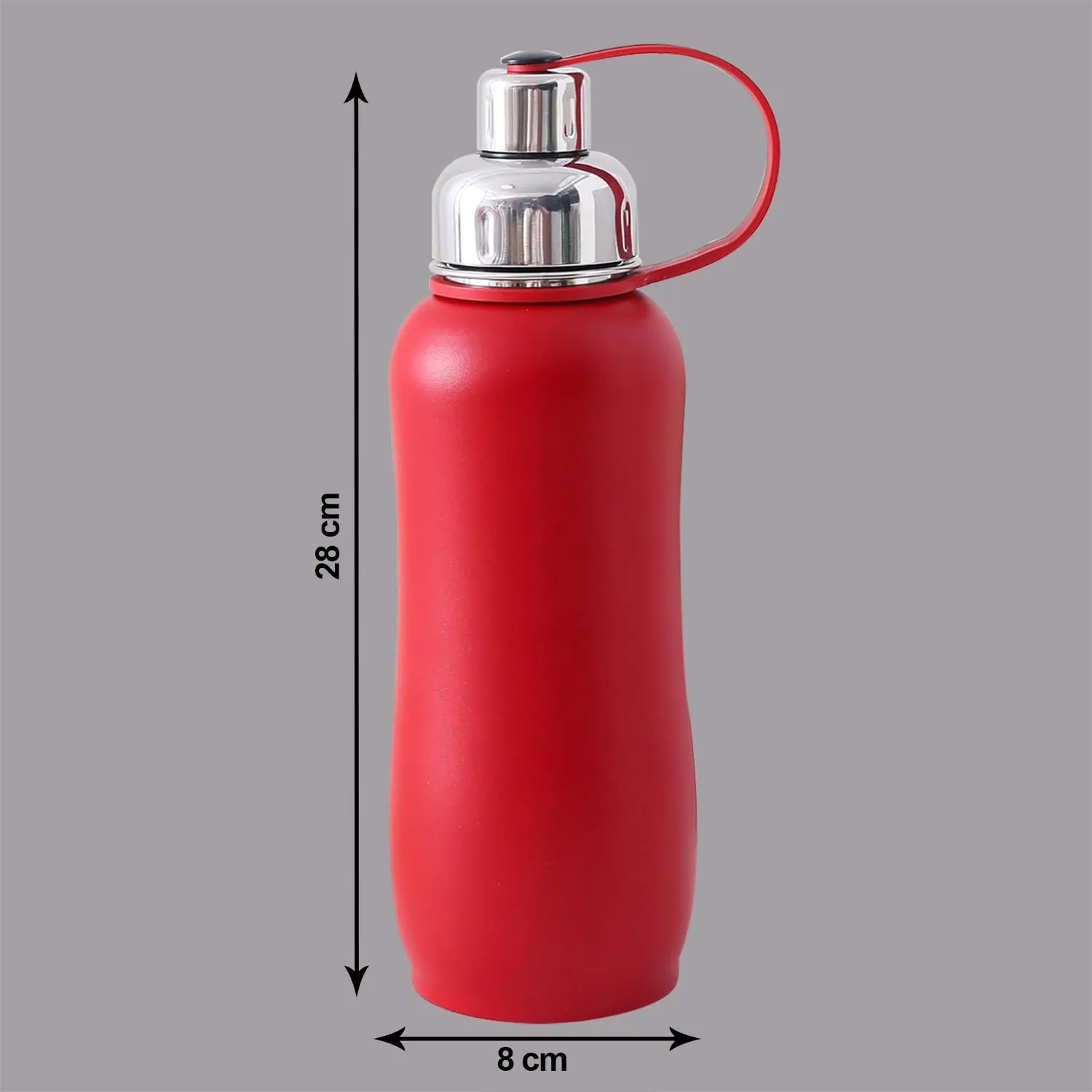 Kuber Industries Pack of 4 Vacuum Insulated Water Bottle| Stainless Steel Sipper Water Bottle | Hot & Cold Water Bottle | Leakproof, BPA Free, Rustproof | 750 ML | Red