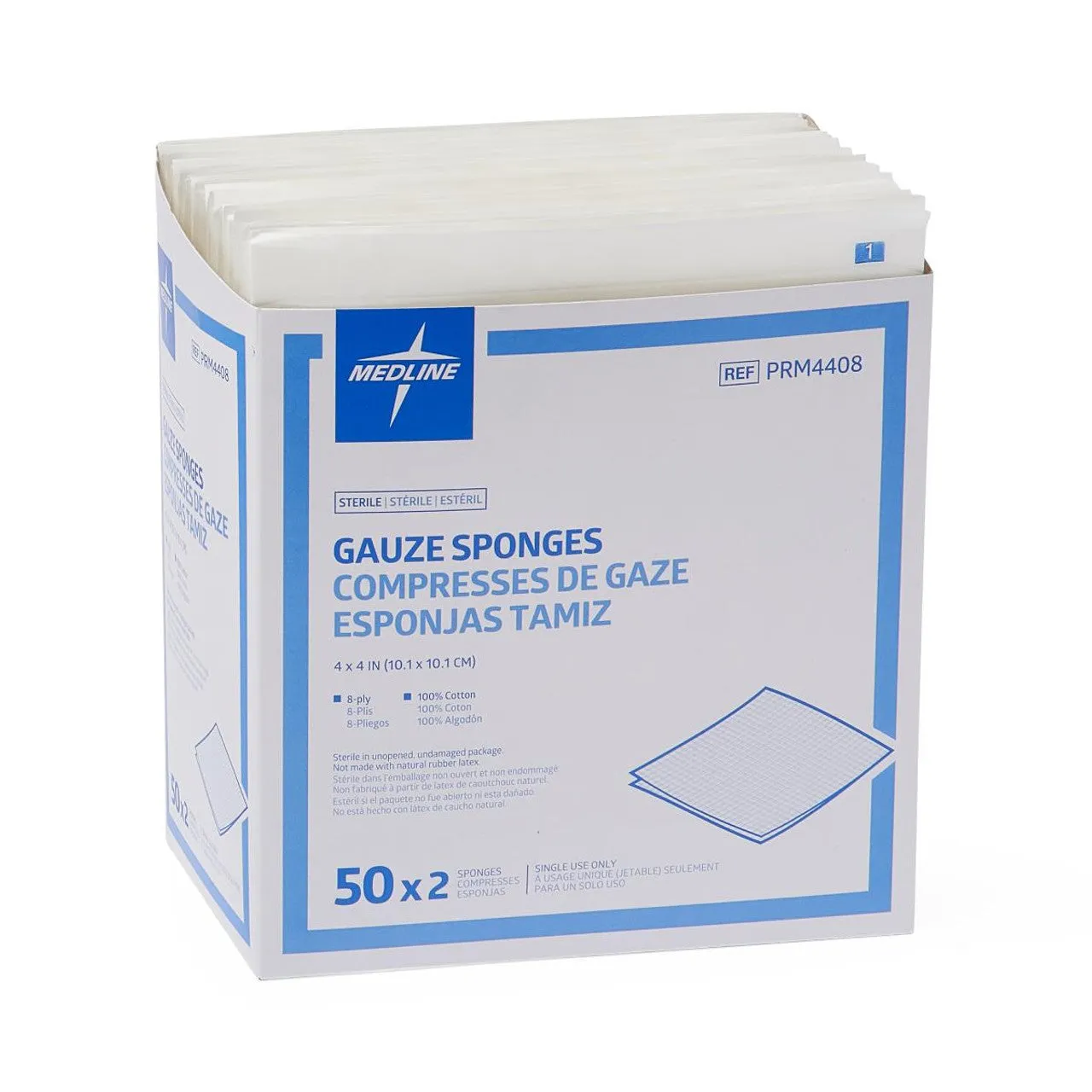 Medline Gauze Sponges 4" x 4" Prm4408 50ct