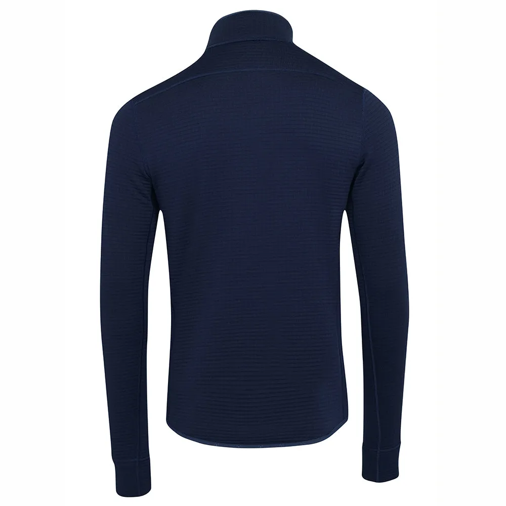 Mens 260 Merino Blend Grid Fleece (Navy)