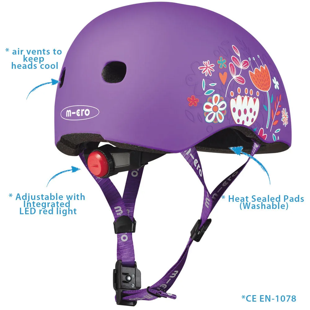 Micro Helmet Lightweight Floral Purple