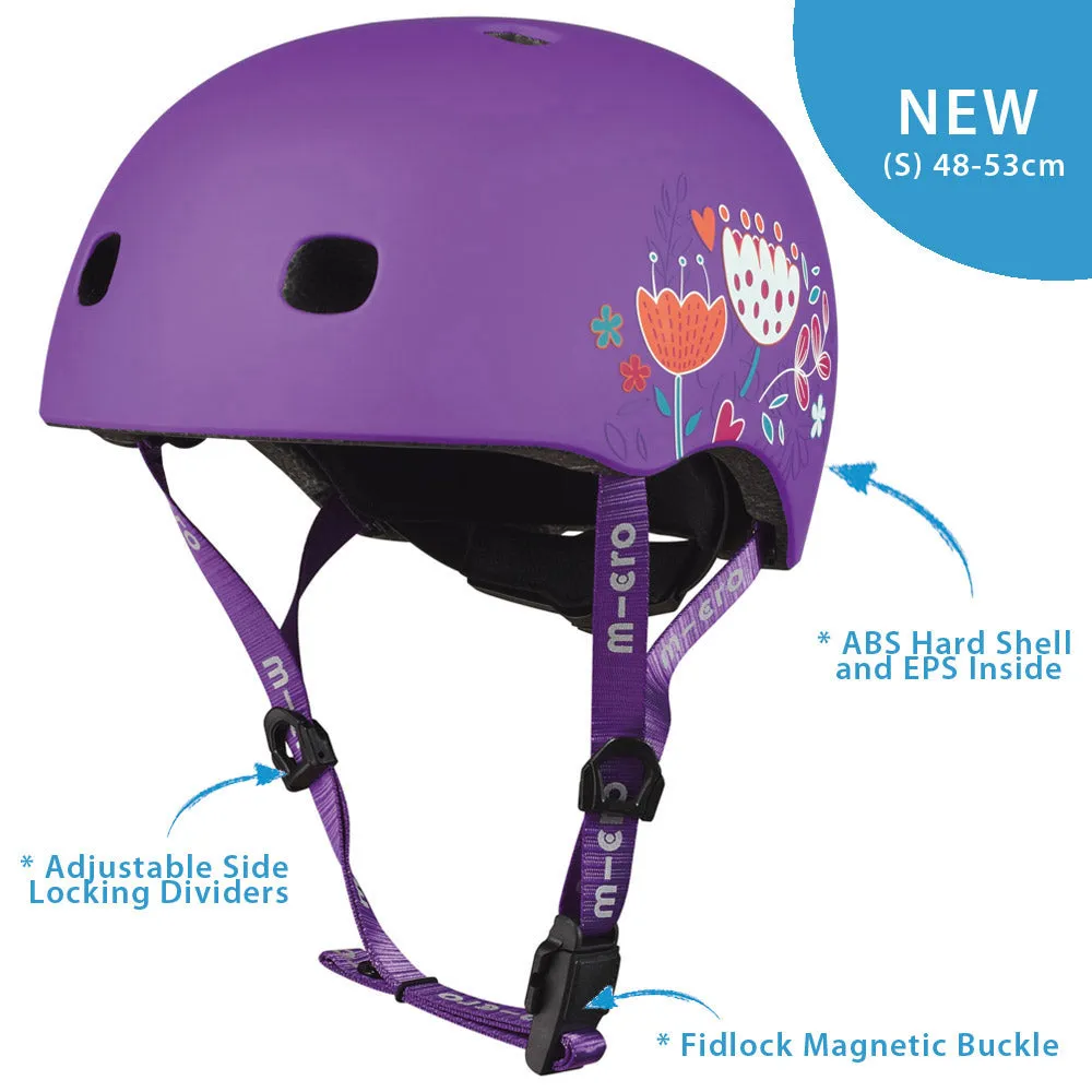 Micro Helmet Lightweight Floral Purple