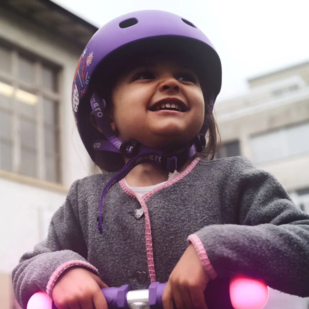 Micro Helmet Lightweight Floral Purple