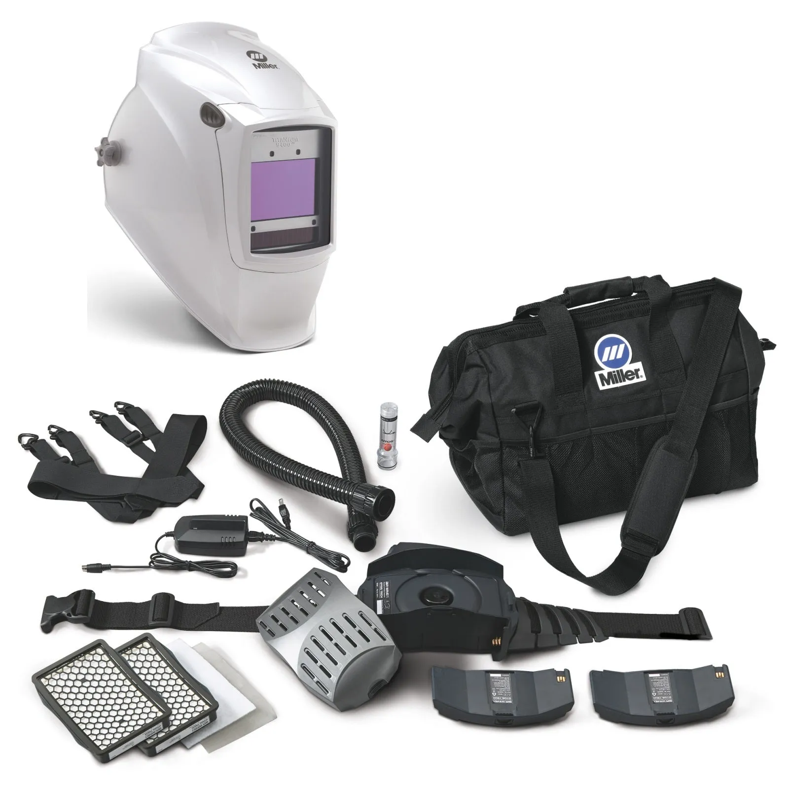 Miller Titanium 9400 Welding Helmet without ADF w/ PAPR Air Filtration System (264882)