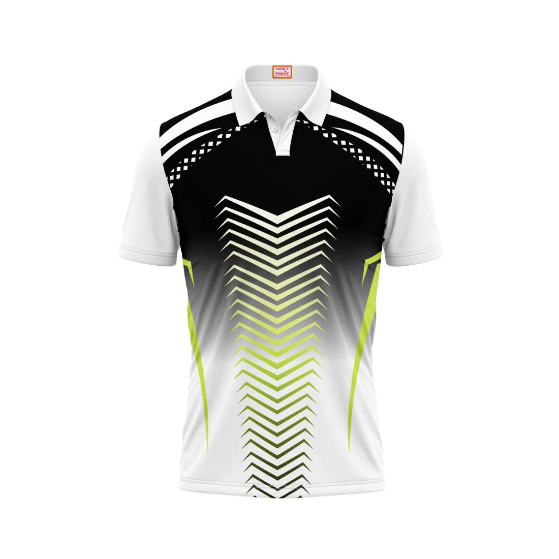 Next Print Customized Polo Neck White Jersey - Design 8