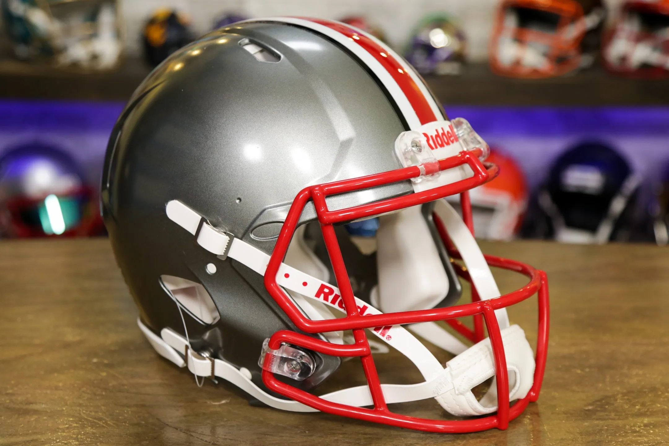 Ohio State Buckeyes Riddell Speed Authentic Helmet - Flash Silver