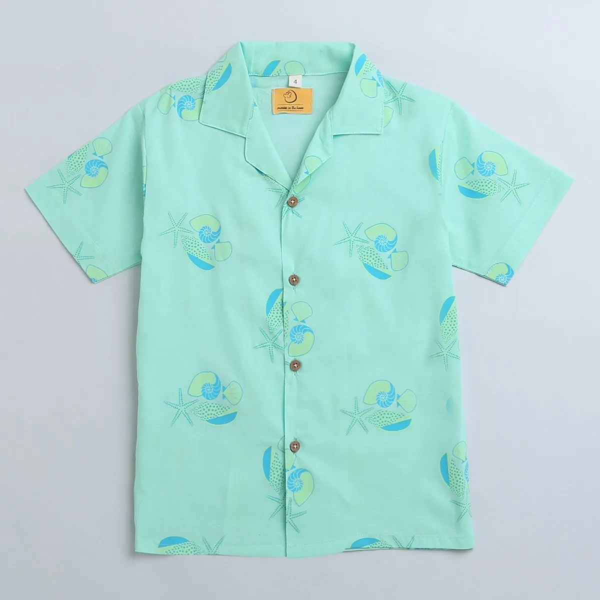 Olive The Seashells- Boys Cotton Shirt