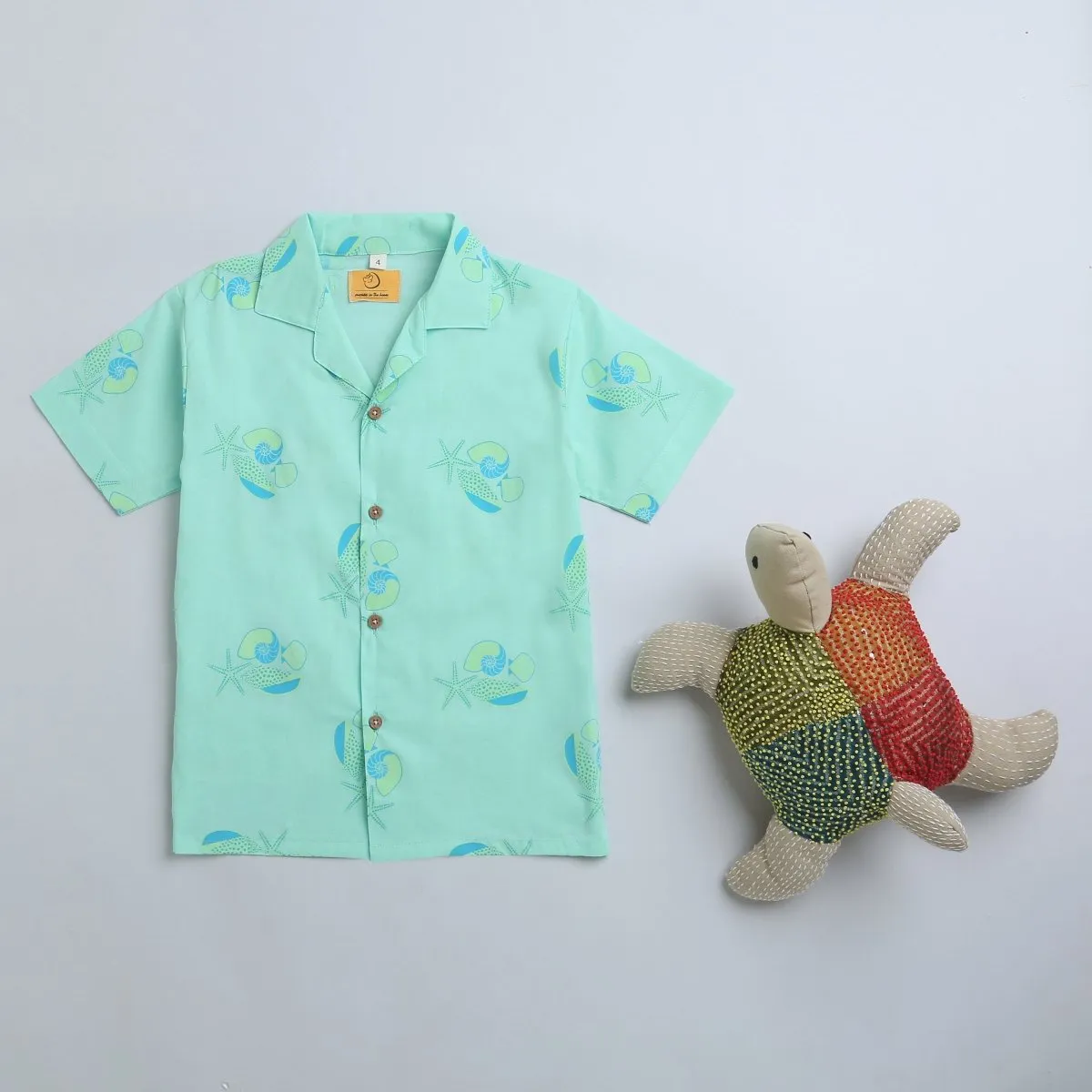 Olive The Seashells- Boys Cotton Shirt