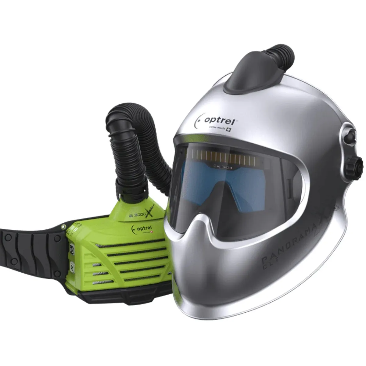 Optrel E3000X PAPR with Panoramaxx CLT Silver Welding Helmet (4550.590)