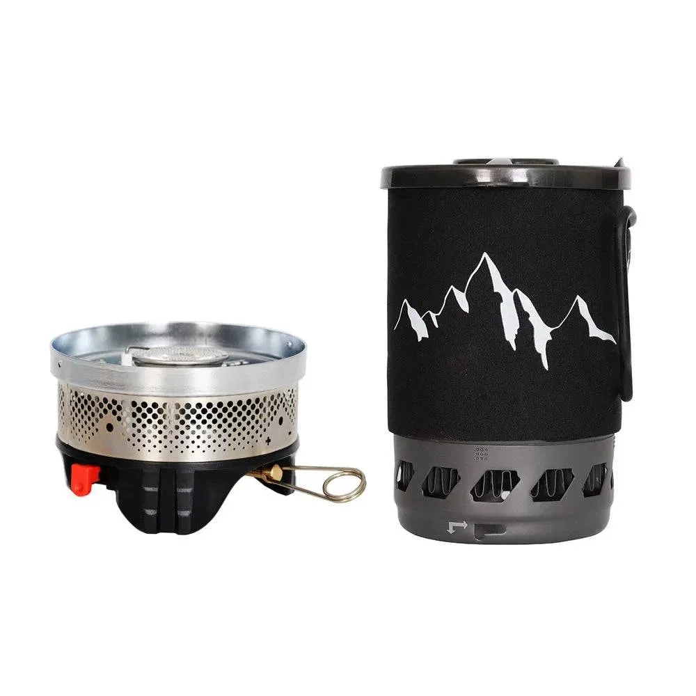 Outdoor Camping Cookware Alumina Picnic Pot and Furnace Set Portable Stoves Windproof 0.9L Pot GasStove Kit