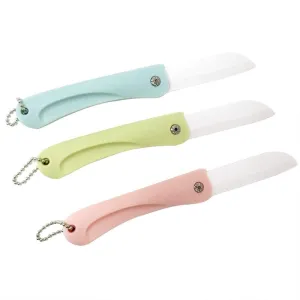 Pastel Ceramic-Blade Foldable Pocket Knife Keychain