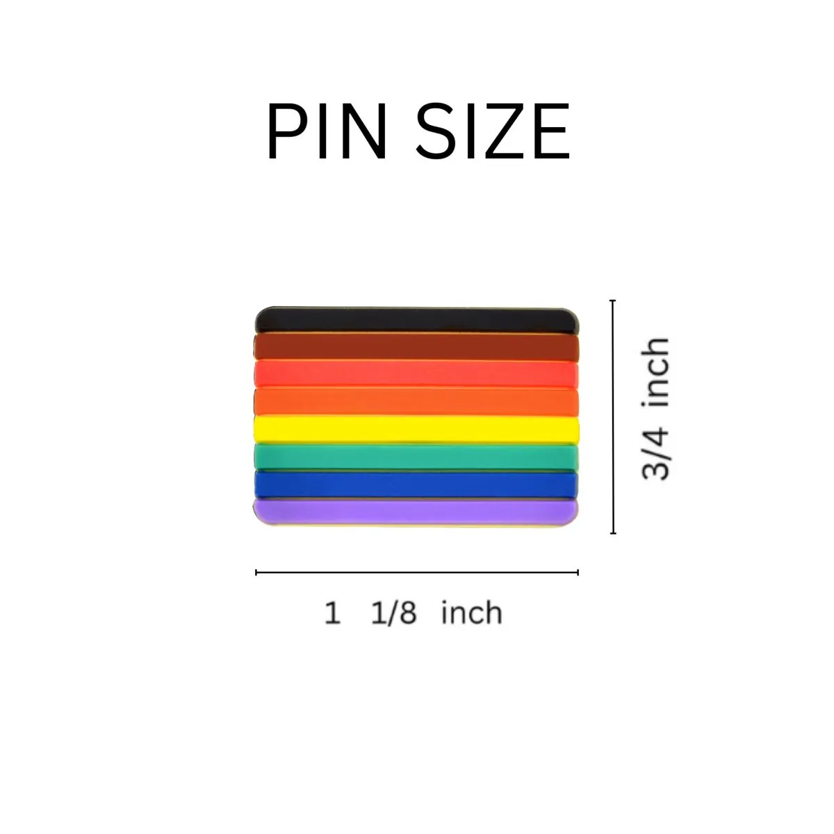 Philadelphia 8 Stripe Pride Rainbow Flag Silicone Pins