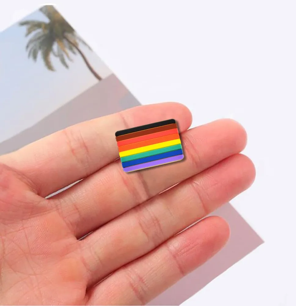 Philadelphia 8 Stripe Pride Rainbow Flag Silicone Pins