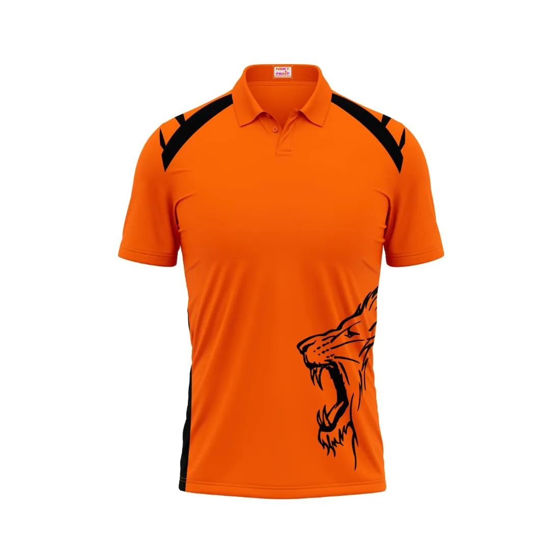 Polo Neck Printed Jersey Orange Design 4