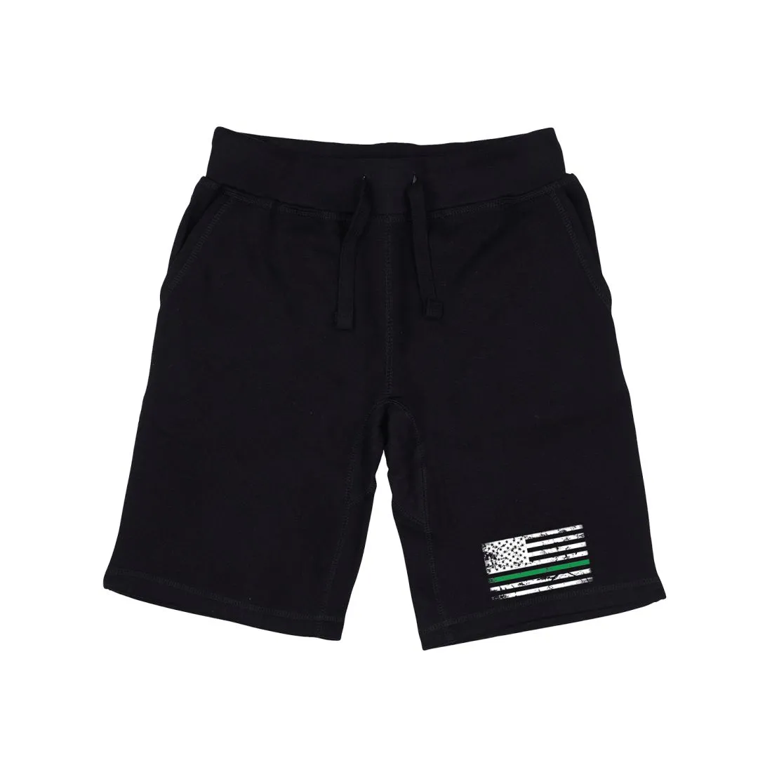 RAPDOM TS6 Fleece Gym Shorts TGL Thin Green Line USA Flag