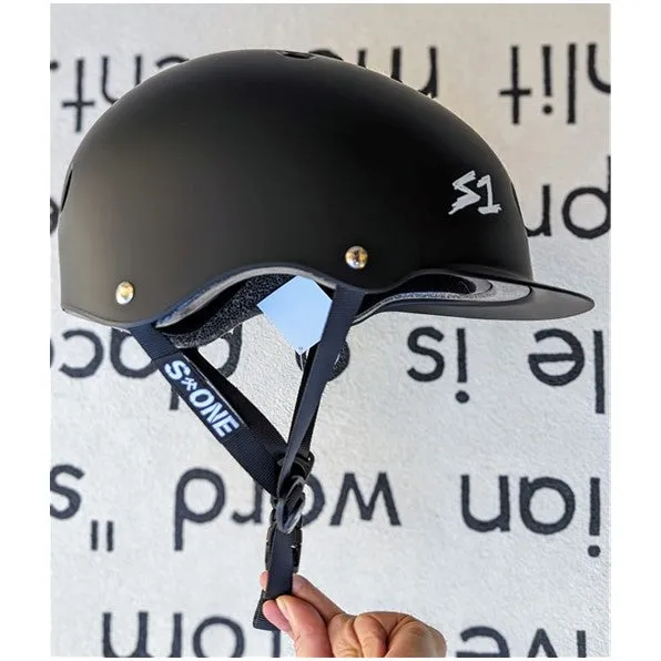 S1 Lifer Black Matte Brim Helmet - Certified