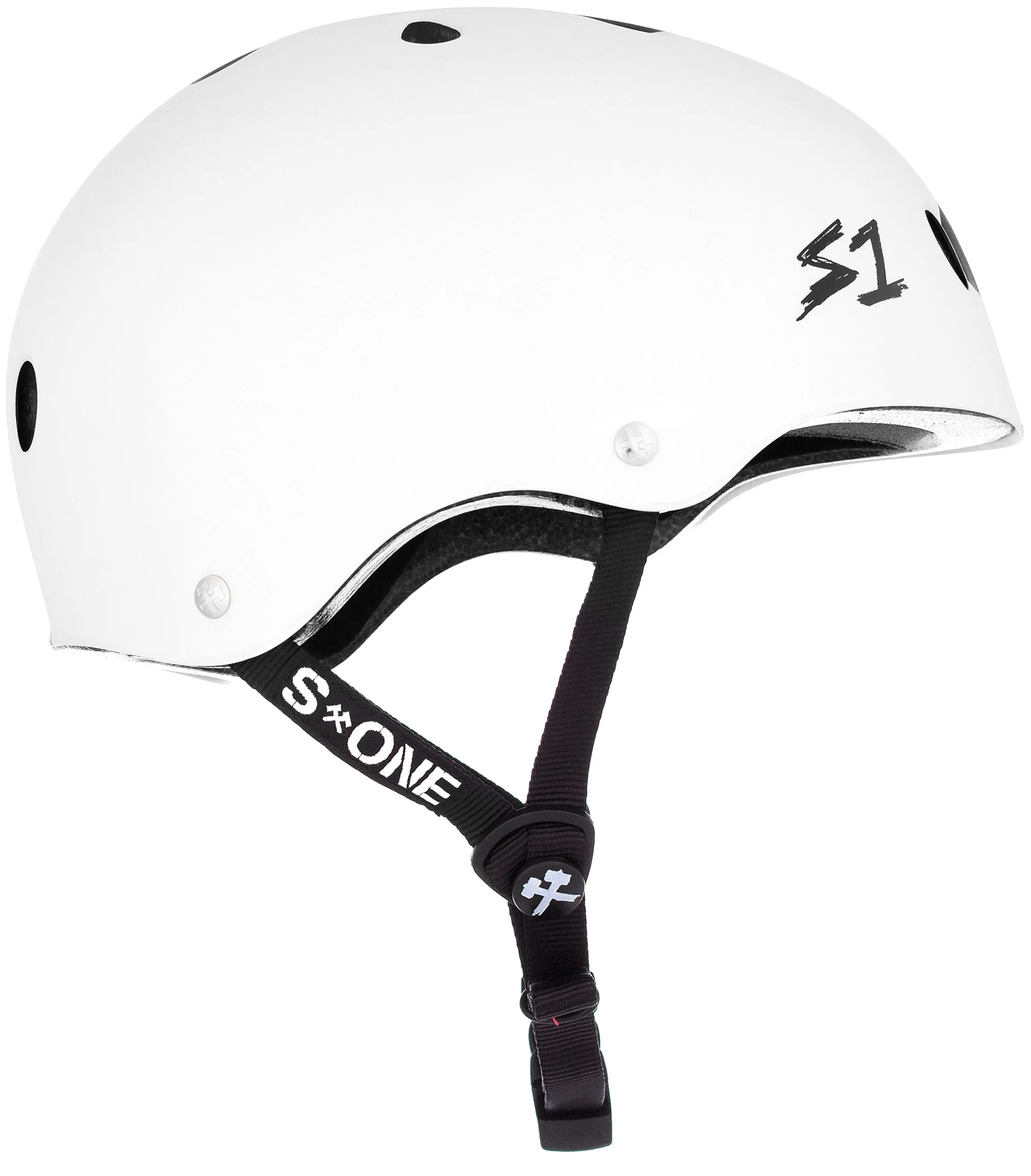 S1 LIFER HELMET - WHITE GLOSS W/ BLACK STRIPES