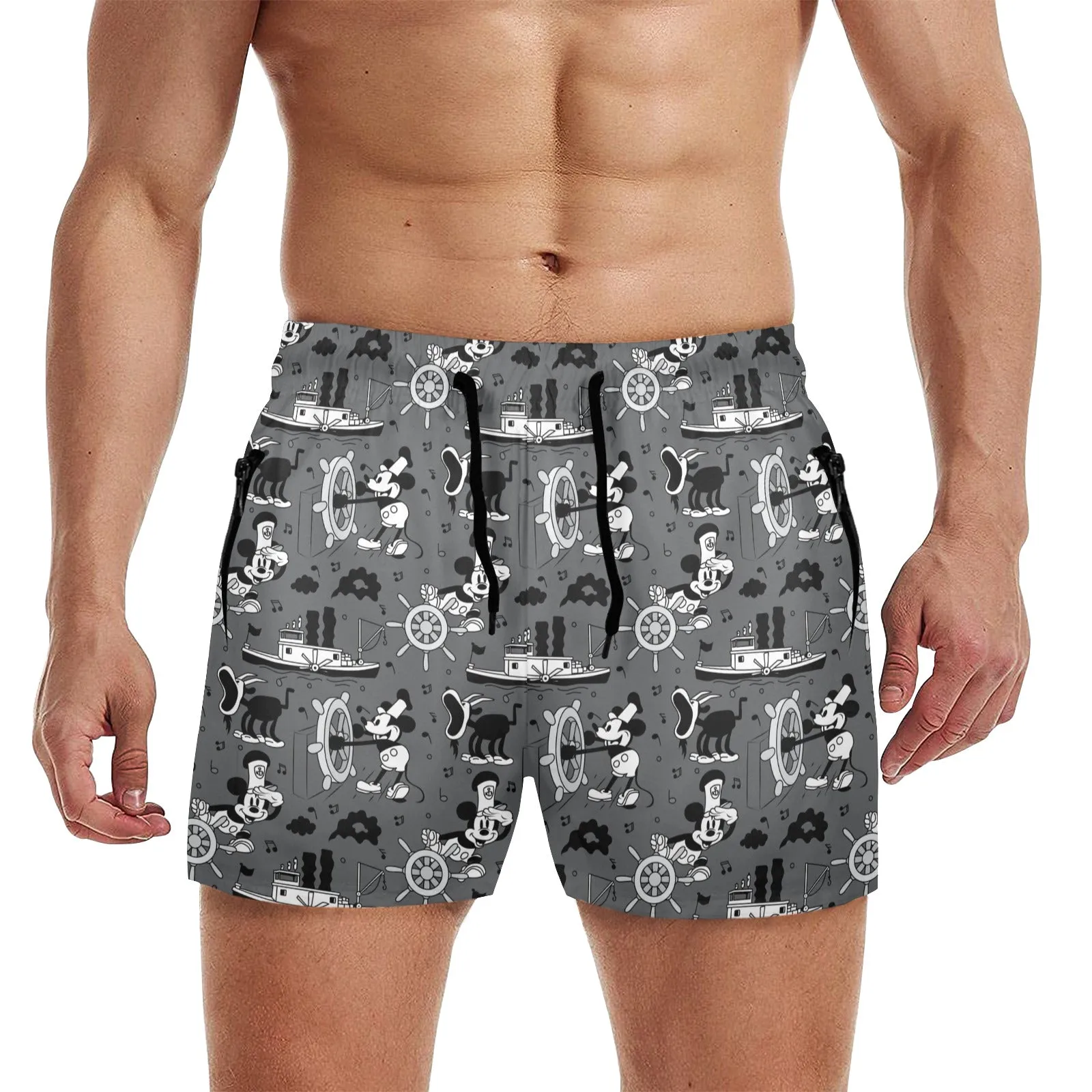 Steamboat Mickey Men's Quick Dry Athletic Shorts