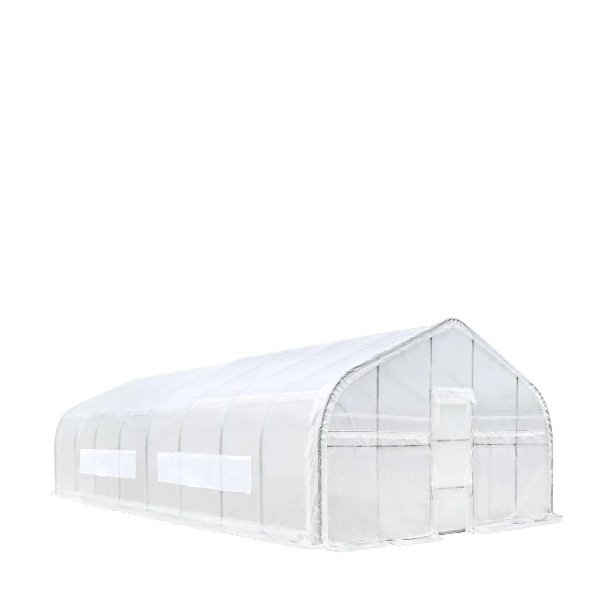 TMG Industrial 20’ x 40’ Tunnel Greenhouse Grow Tent w/12 Mil Ripstop Leno Mesh Cover, Cold Frame, Roll-up Windows, Peak Ceiling Roof, TMG-GH2040