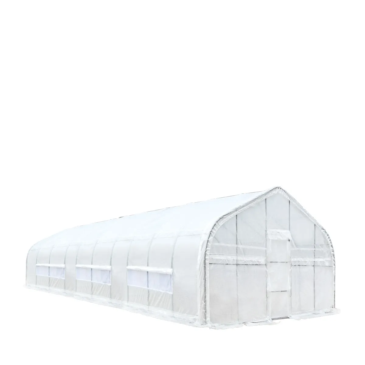 TMG Industrial 20’ x 50’ Tunnel Greenhouse Grow Tent w/12 Mil Ripstop Leno Mesh Cover, Cold Frame, Roll-up Windows, Peak Ceiling Roof, TMG-GH2050